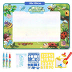 Tapete de Desenho Água Mágica + Canetas Mágicas Reutilizáveis para Crianças Tapete de Desenho Água Mágica + Canetas Mágicas Reutilizáveis para Criança Loja do Bambino Modelo 04 80x100cm 