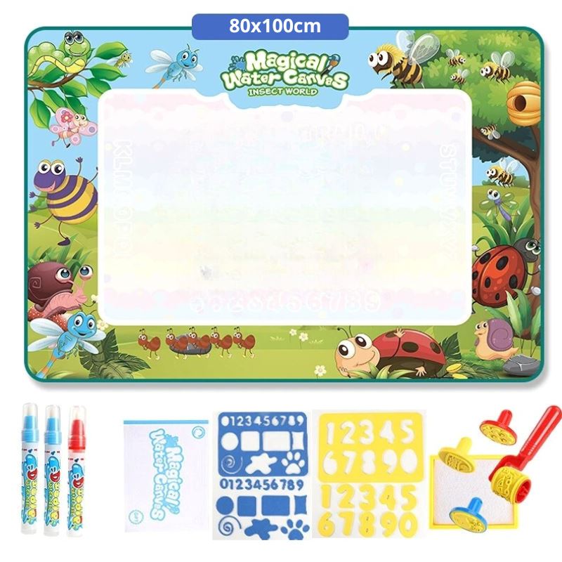 Tapete de Desenho Água Mágica + Canetas Mágicas Reutilizáveis para Crianças Tapete de Desenho Água Mágica + Canetas Mágicas Reutilizáveis para Criança Loja do Bambino Modelo 04 80x100cm 