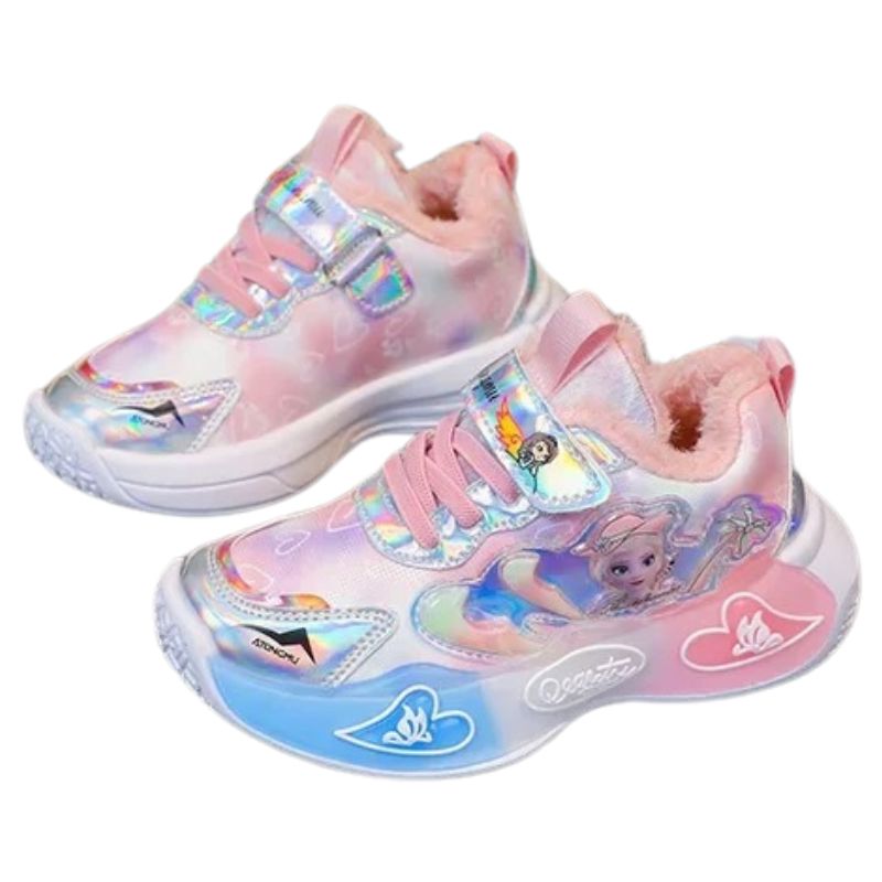 Tênis Frozen Velcro Infantil Tênis Frozen Velcro Infantil Loja do Bambino Rosa 26 (16cm) 