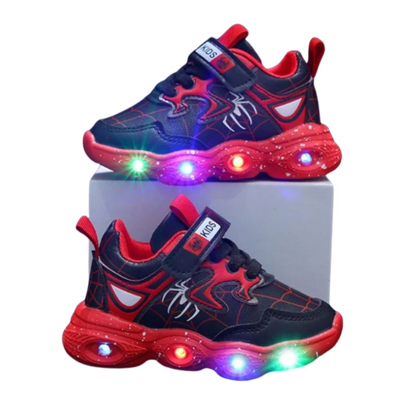 Tênis Homem Aranha com Luzinhas de LED Tênis Homem Aranha com Luzinhas de LED Loja do Bambino Vermelho 21 (13.3cm) 