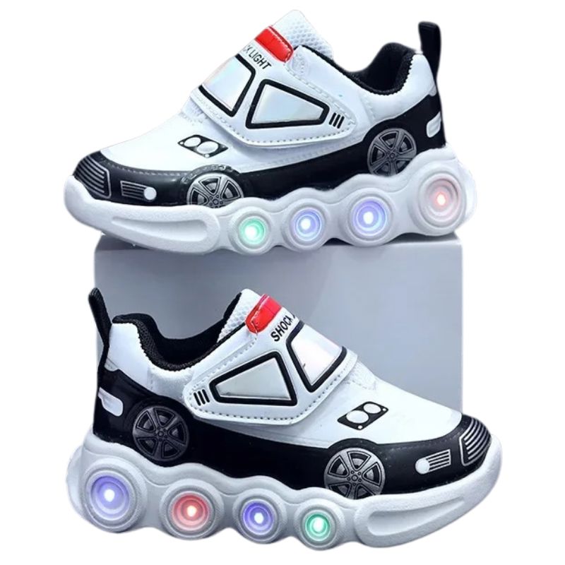 Tênis Infantil Com Luzinha Velcro Masculino Tênis Infantil Com Luzinha Velcro Masculino Loja do Bambino Branco 21 (13.3cm) 