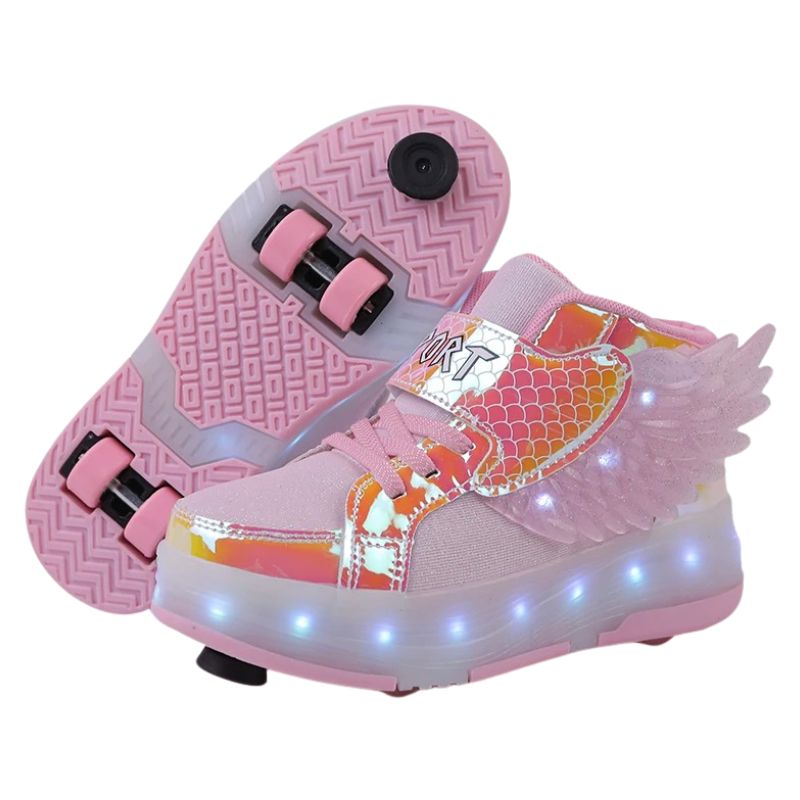 Tênis Infantil de Rodinha com Luz LED Recarregável Sport Tênis Infantil de Rodinha com Luz LED Recarregável Sport Loja do Bambino Rosa 29 (19.5cm) 