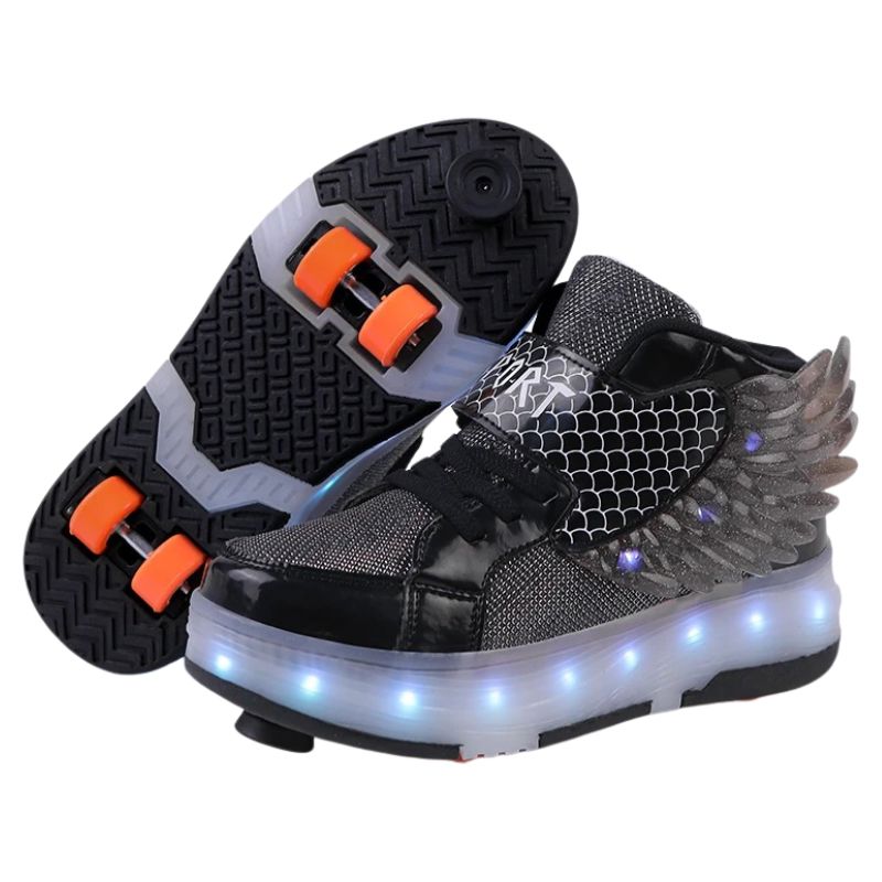 Tênis Infantil de Rodinha com Luz LED Recarregável Sport Tênis Infantil de Rodinha com Luz LED Recarregável Sport Loja do Bambino Preto 29 (19.5cm) 