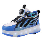 Tênis de Rodinha com Luz LED Infantil Fire Tênis de Rodinha com Luz LED Infantil Fire Loja do Bambino Azul 29 (17.5cm) 