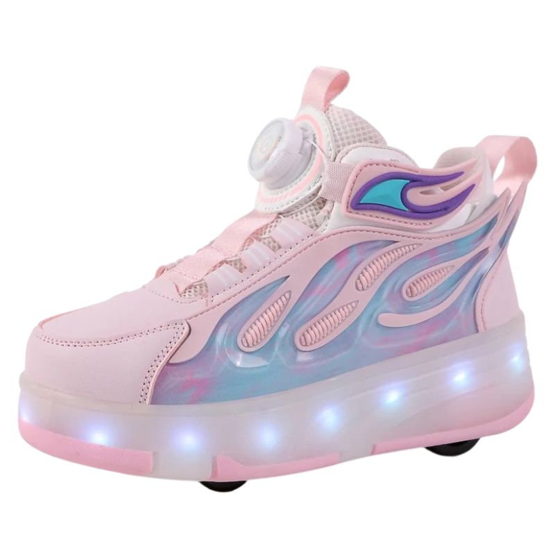Tênis de Rodinha com Luz LED Infantil Fire Tênis de Rodinha com Luz LED Infantil Fire Loja do Bambino Rosa 29 (17.5cm) 