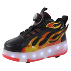 Tênis de Rodinha com Luz LED Infantil Fire Tênis de Rodinha com Luz LED Infantil Fire Loja do Bambino Preto 29 (17.5cm) 