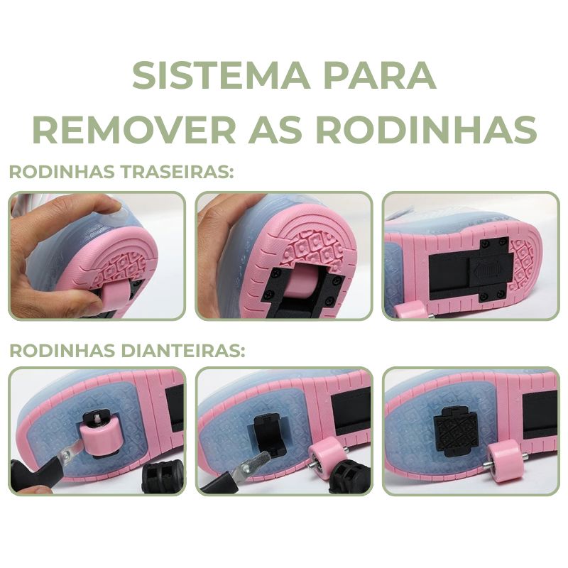 Tênis de Rodinha com Luz LED Infantil Peerruiz Tênis de Rodinha com Luz LED Infantil Peerruiz Loja do Bambino 