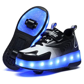 Tênis de Rodinha com Luz LED Infantil Peerruiz Tênis de Rodinha com Luz LED Infantil Peerruiz Loja do Bambino Preto 28 (15.9cm) 