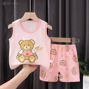 Conjunto Verão Para Menina Recém Nascida Bambino Conjunto Verão Para Menina Recém Nascida Bambino Loja do Bambino Ursão 1 ano 