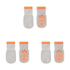 Meias Bebê Antiderrapante Cano Médio - Conjunto com 3 unidades Meias Bebe Antiderrapante Cano Médio Loja do Bambino Cinza P 