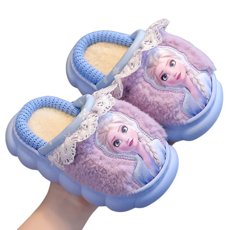 Pantufa Infantil Frozen para Meninas Pantufa Infantil Frozen para Meninas Loja do Bambino Azul cano baixo 24-25 (15cm) 