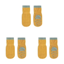 Meias Bebê Antiderrapante Cano Médio - Conjunto com 3 unidades Meias Bebe Antiderrapante Cano Médio Loja do Bambino Amarelo P 