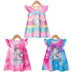 Vestido Infantil Manga Curta Unicórnio Vestido Infantil Manga Curta Unicórnio Loja do Bambino 