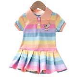 Vestido infantil Verão Arco-íris