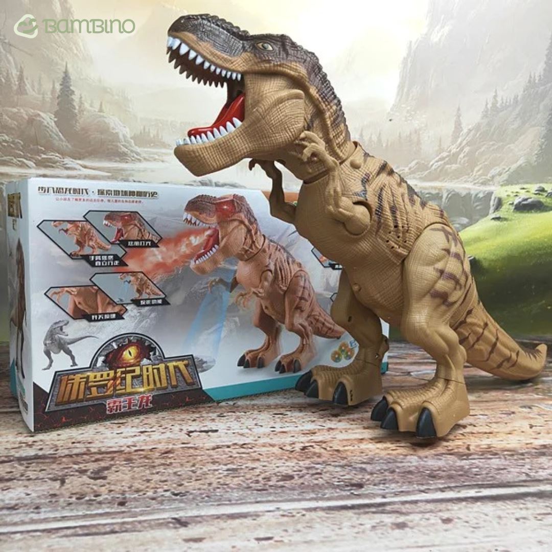 Dinossauro TRex Realista Infantil Dinossauro TRex Realista Infantil Loja do Bambino Bege 