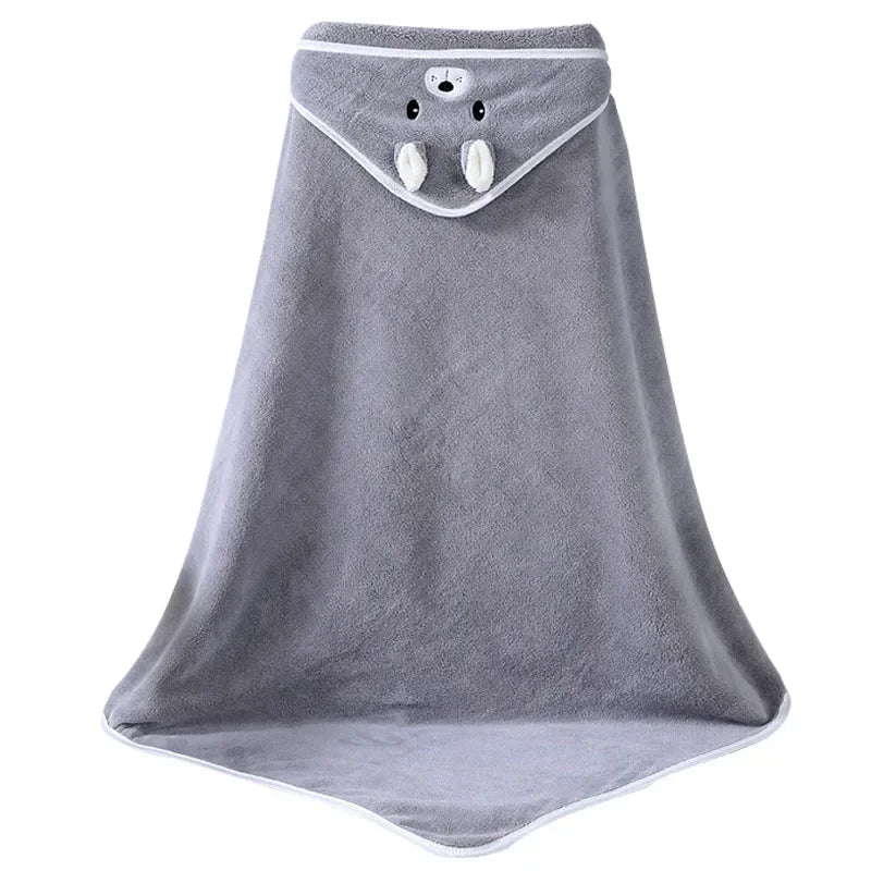 Toalha com Capuz Toque Suave para Recém Nascido Bambino Toalha com Capuz Toque Suave para Recém Nascido Bambino Loja do Bambino Cinza 80x80cm 