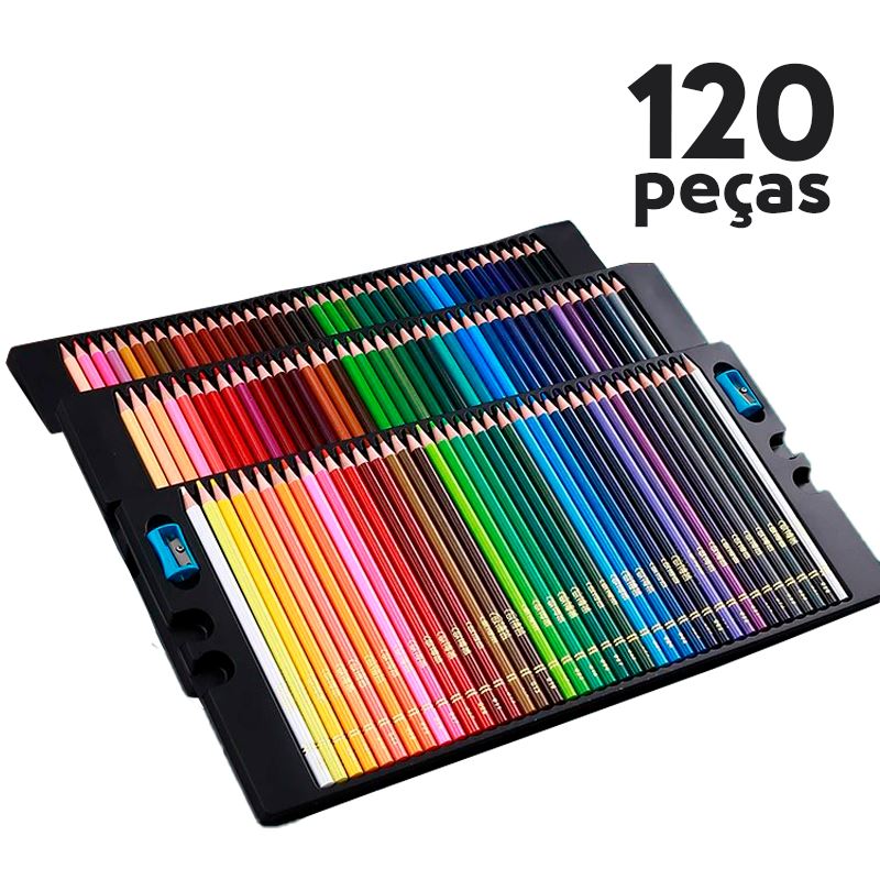 Conjunto Profissional de Lápis de Cor Aquarela com Estojo Conjunto Profissional de Lápis de Cor Aquarela com Estojo Loja do Bambino 