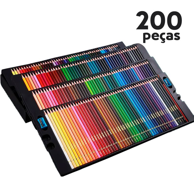 Conjunto Profissional de Lápis de Cor Aquarela com Estojo Conjunto Profissional de Lápis de Cor Aquarela com Estojo Loja do Bambino 