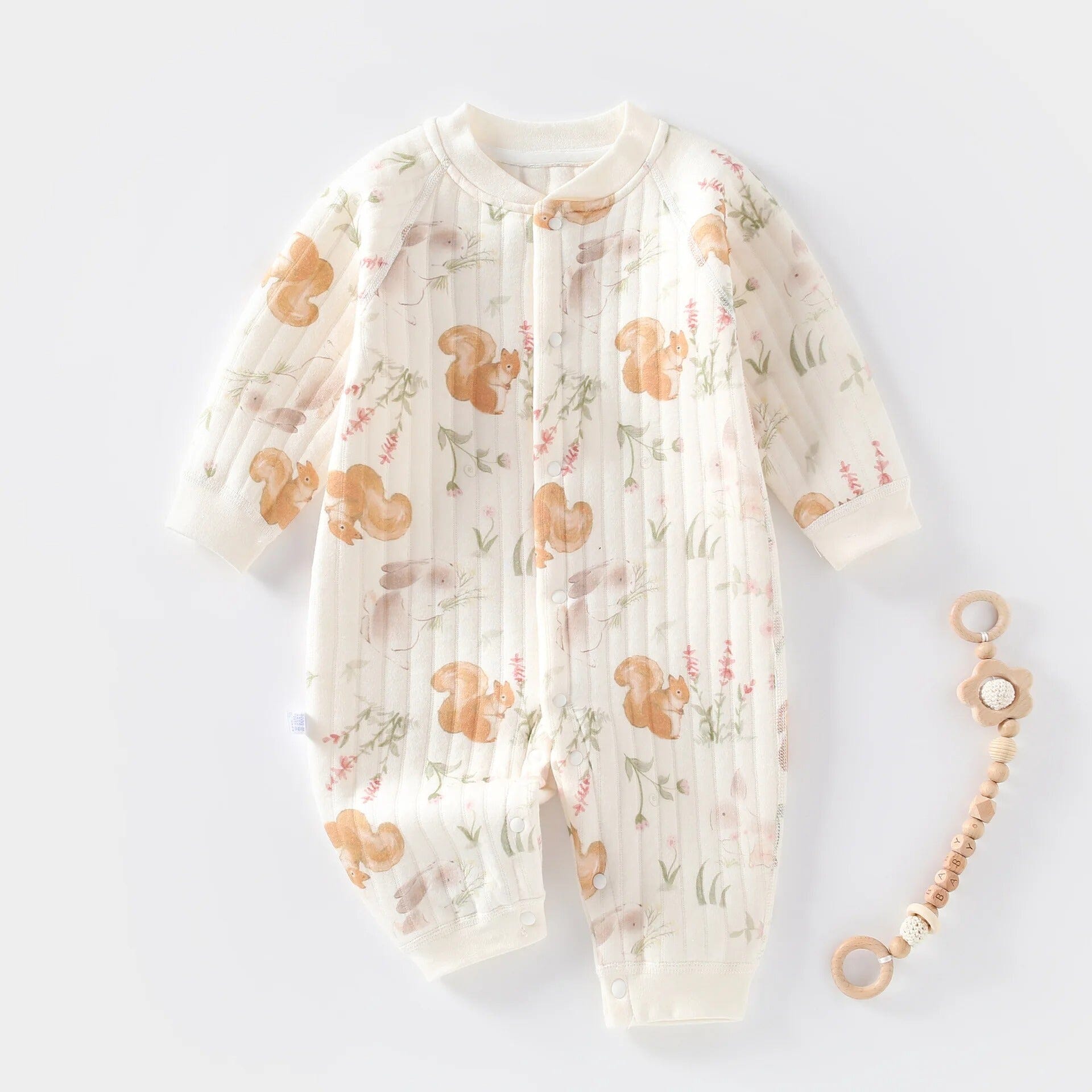 Macacão Bebê Manga Longa de Algodão Macacão Bebê Manga Longa de Algodão Loja do Bambino Modelo 03 3 a 6 meses 