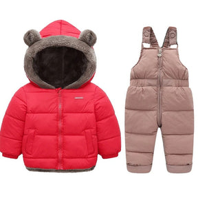 Casaco Infantil de pelinho com Macacão Incluso Casaco Infantil de pelinho com Macacão Incluso Loja do Bambino Vermelho + Macacão 90 