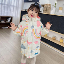 Jaquetão Puffer Infantil Jaquetão Puffer Infantil Loja do Bambino Branco com Rosa 2 Anos 