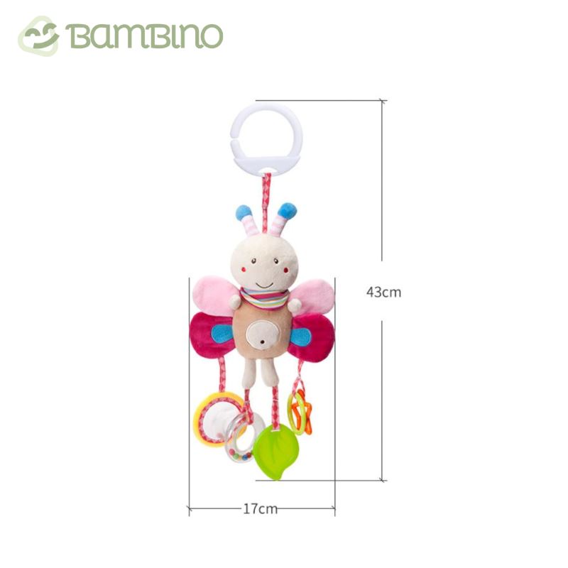 Chocalho Primeiro Toque para Carrinho de Bebê Bambino Chocalho Primeiro Toque para Carrinho de Bebê Bambino Loja do Bambino Borboleta 