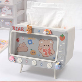 Suporte para Celular + Porta Lenços Suporte para Celular + Porta Lenços Loja do Bambino Cinza 