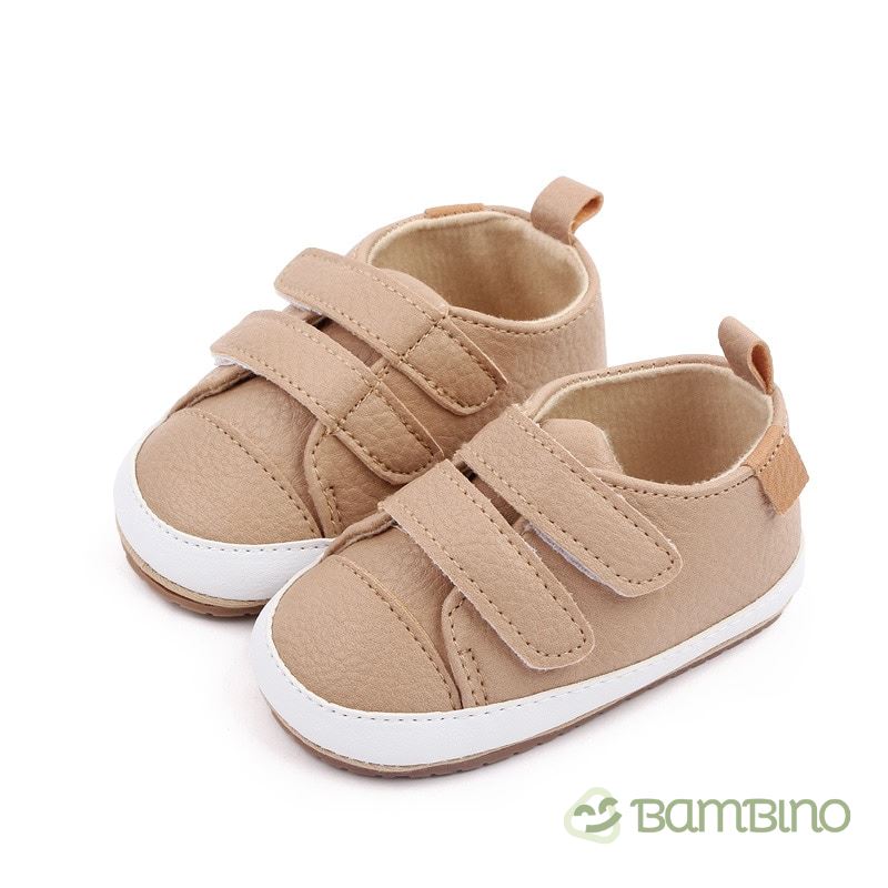 Sapato Infantil com Velcro Unissex para Bebês Sapato Infantil Unissex para Bebês Loja do Bambino 0 - 6 meses Bege 