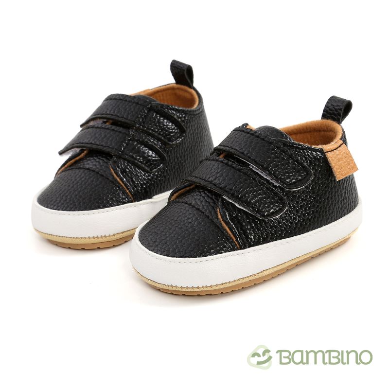 Sapato Infantil com Velcro Unissex para Bebês Sapato Infantil Unissex para Bebês Loja do Bambino 0 - 6 meses Preto 