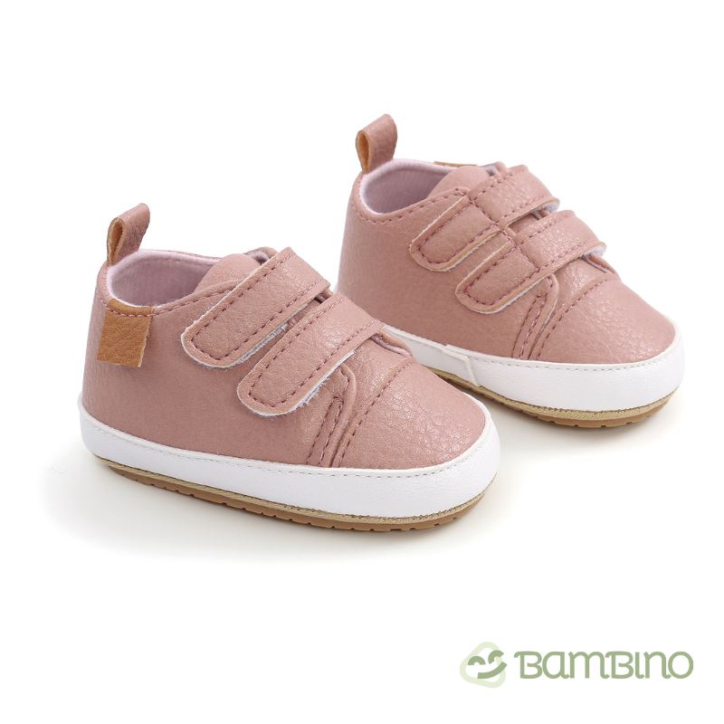 Sapato Infantil com Velcro Unissex para Bebês Sapato Infantil Unissex para Bebês Loja do Bambino 0 - 6 meses Rosa 