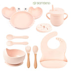 Kit Alimentação de Silicone para Bebês Kit Alimentação de Silicone Loja do Bambino Rosa 