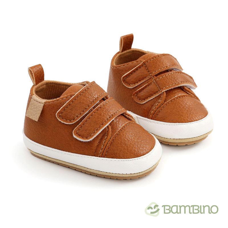 Sapato Infantil com Velcro Unissex para Bebês Sapato Infantil Unissex para Bebês Loja do Bambino 0 - 6 meses Marrom 