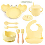 Kit Alimentação de Silicone para Bebês Kit Alimentação de Silicone Loja do Bambino Amarelo 