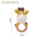 Chocalho Ternura Trabalhado Para Recém Nascidos Bambino Chocalho Ternura Para Recém Nascidos Bambino Loja do Bambino Girafa 