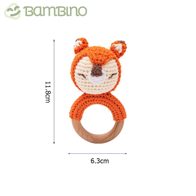 Chocalho Ternura Trabalhado Para Recém Nascidos Bambino Chocalho Ternura Para Recém Nascidos Bambino Loja do Bambino Raposa 