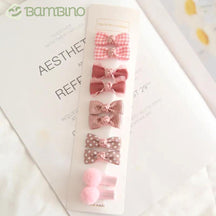 Mini Grampos de Cabelo Tope Infantil Bambino - 10 Grampos Mini Grampos de Cabelo Tope Infantil Bambino Loja do Bambino Rosa Tamanho Único 