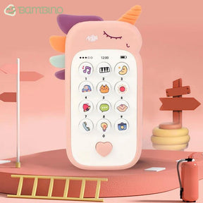 Celular Interativo Recém Nascido Bambino Celular Interativo Recém Nascido Bambino Loja do Bambino Unicórnio Rosa 