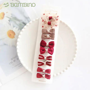 Mini Grampos de Cabelo Tope Infantil Bambino - 10 Grampos Mini Grampos de Cabelo Tope Infantil Bambino Loja do Bambino Vermelho Tamanho Único 