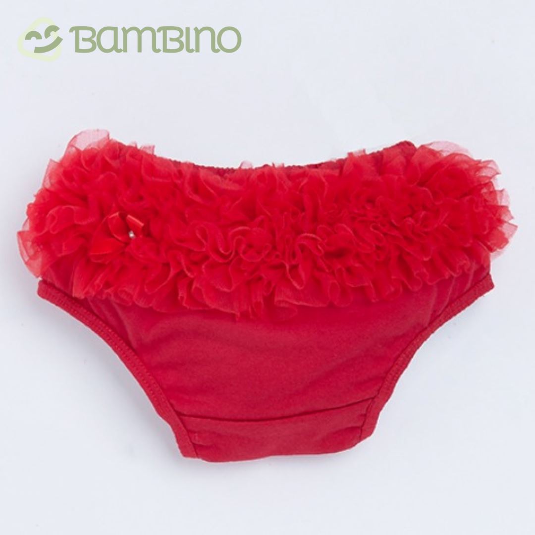 Calcinha Pompom Infantil Bambino Calcinha Pompom Infantil Bambino Loja do Bambino Vermelho 1 Ano 